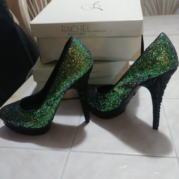 Stunning Rachel Roy Mermaid Green glittery heels! - Picture 5 of 7